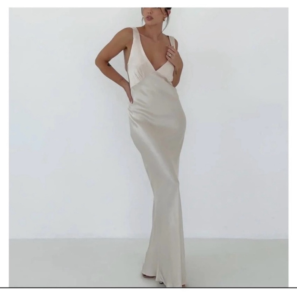 Rumored Sunset Strip Champagne Maxi Dress